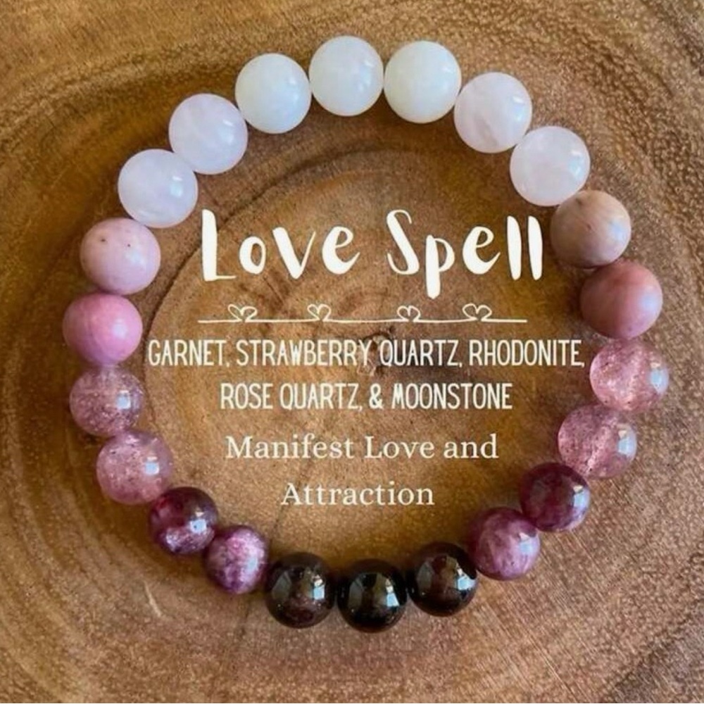 Love Spell Rose Quartz & Garnet Beaded Bracelet